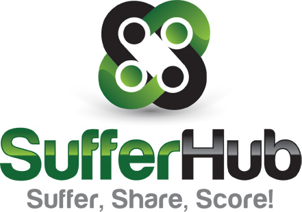 Original square SufferHub logo with the words Suffer, Share, Score!