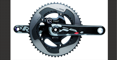 A bicycle crankset representing cycling activity